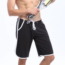 Брендовые мужские хлопковые шорты-боксеры, летние дышащие короткие спортивные штаны, черные мужские повседневные шорты для фитнеса, однотонная Домашняя одежда, брюки