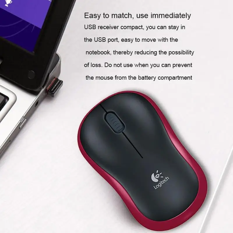 Мышь logitech M186 оптическая эргономичная 2,4 ГГц Беспроводная USB 1000 dpi мышь
