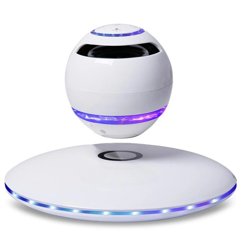 

Wireless Magnetic Levitation 3D Bluetooth Speaker Rotating With Colorful Led Support For Ios Android Phone Hands-Free Calls R2