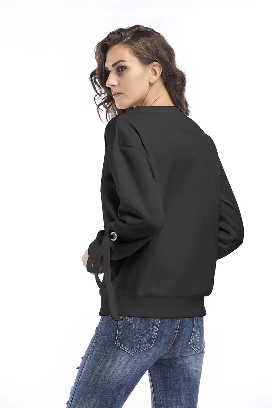Gladiolus New Fashion Spring Autumn Sweatshirt Women O-Neck Lace Up Long Sleeve Pullover Women Hoodie 2019 Ladies Tracksuit Tops (9)