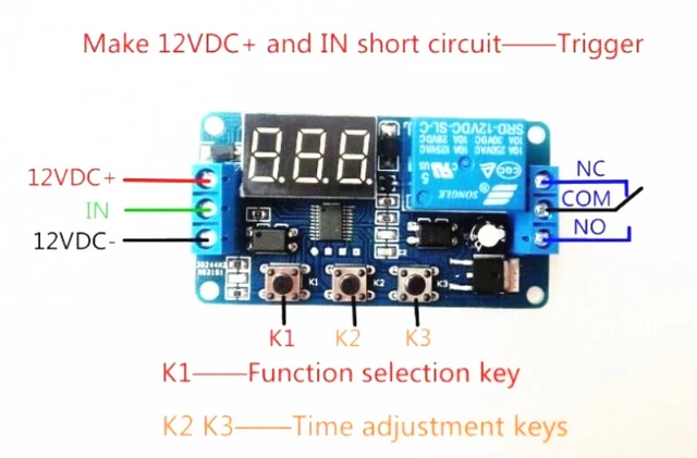 Módulo De Relé Con Temporizador Digital 12V - Ideal Para Automatización Del Hogar, Con Pantalla LED