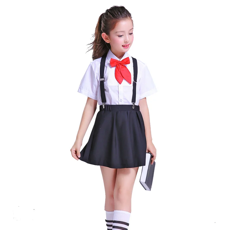 

Children's school uniform set new style boy and girl short-sleeved suit stage performance costume two/piece set