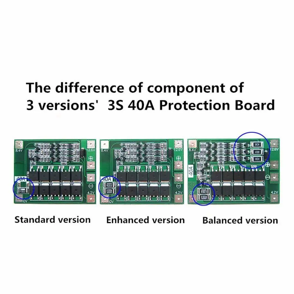 3S 40A BMS 11,1 V 12,6 V 18650 литиевая батарея Защитная плата с улучшенной/сбалансированной версией для сверла 40A ток diy kit