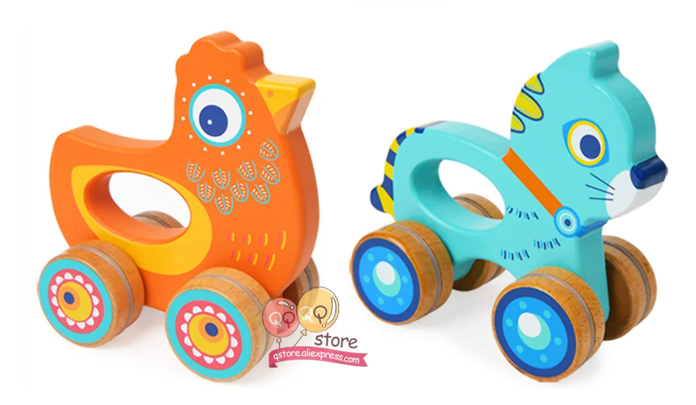 MiDeer/милая детская деревянная игрушка в виде животного, развивающая игрушка для младенцев, развивающие игрушки для малышей, подарок на день рождения для новорожденных, Цыпленок, кот