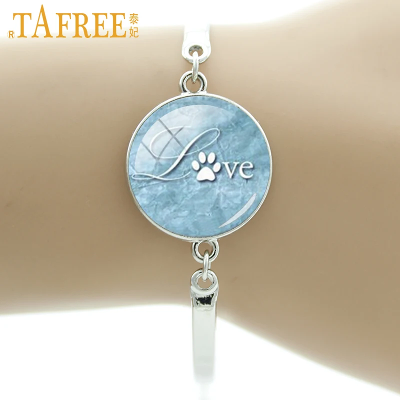 

TAFREE Brand like PAW PRINT bracelet Animal dog liker jewelry vintage Butterfly fashion men women charms bracelets wedding BA076