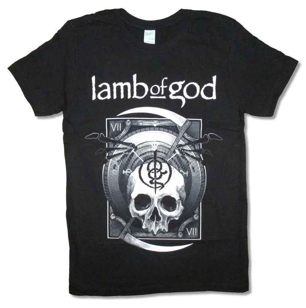 Lamb Of God Череп Слайд VII Черная Футболка Новая Официальная Группа Мерч Мягкий |