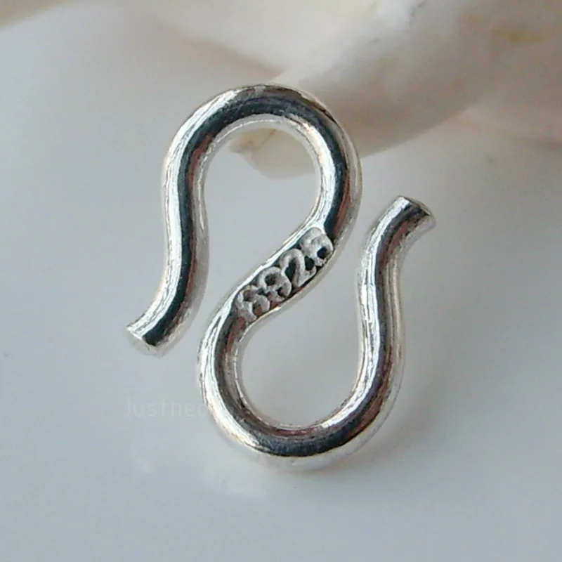 Fermoir à Crochet Deux Brins Argent Sterling – Forme Poisson, Pour Fabrication Bijoux