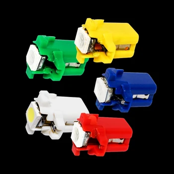 

50pcs T5 B8.3D 5050 Led 1 SMD T5 Lamps Car Gauge Speedo Dash Bulb Dashboard instrument Light 12v blue red green white yellow 50X