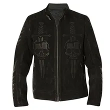 Винтажная Черная Мужская Байкерская кожаная куртка с рисунком черепа размера плюс XXXXL из толстой воловьей кожи, облегающая кожаная куртка для верховой езды