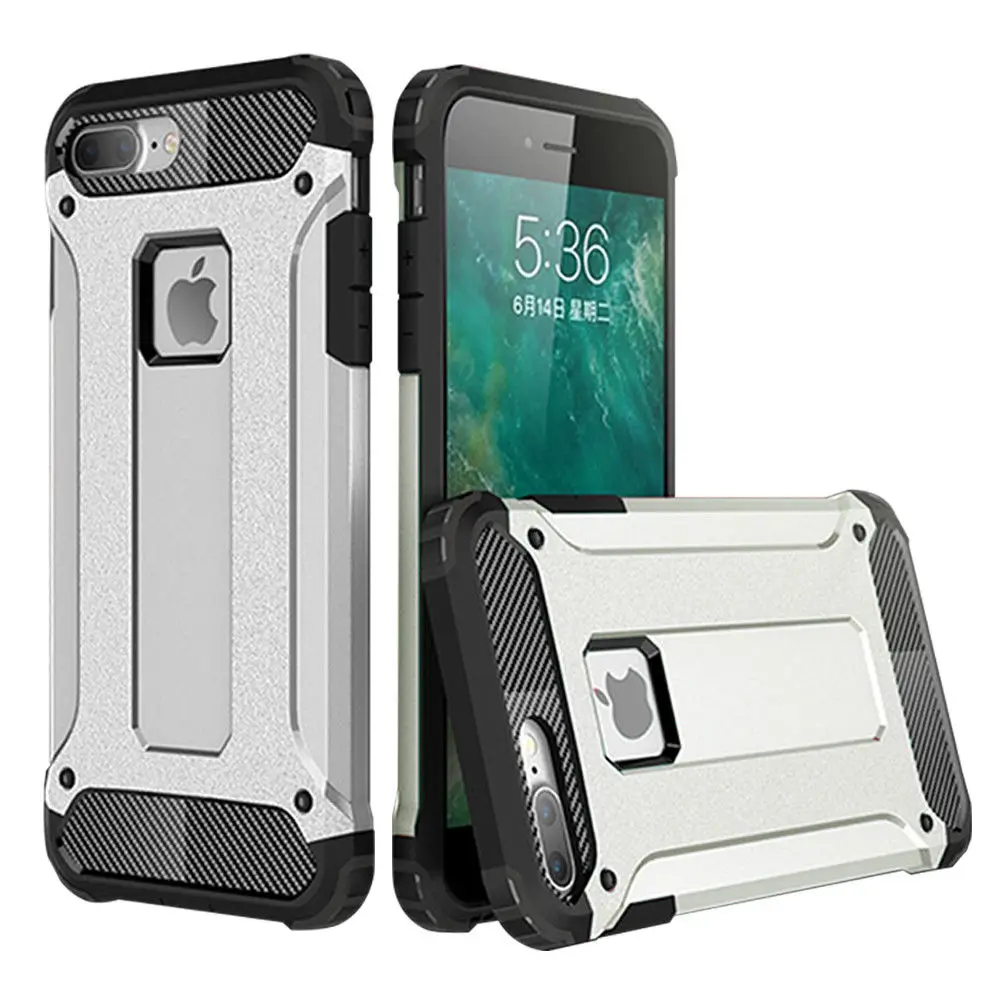

Armor Phone Case For iPhone 7 Plus Shockproof Cover For iPhone XS Max XR XS 7 8 Plus 6S Hybrid Tough Hard Back Silicone TPU Case