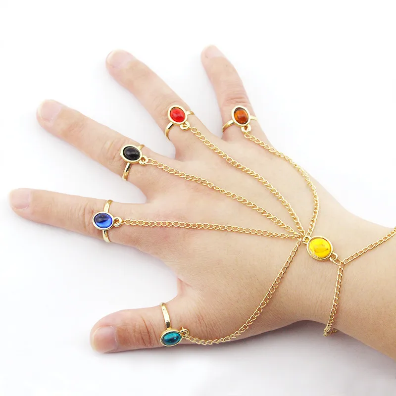 

The Avengers Infinity Gauntlet Stone Gem costume charm Bracelet The Black Widow Bangle for Women Girls Gifts