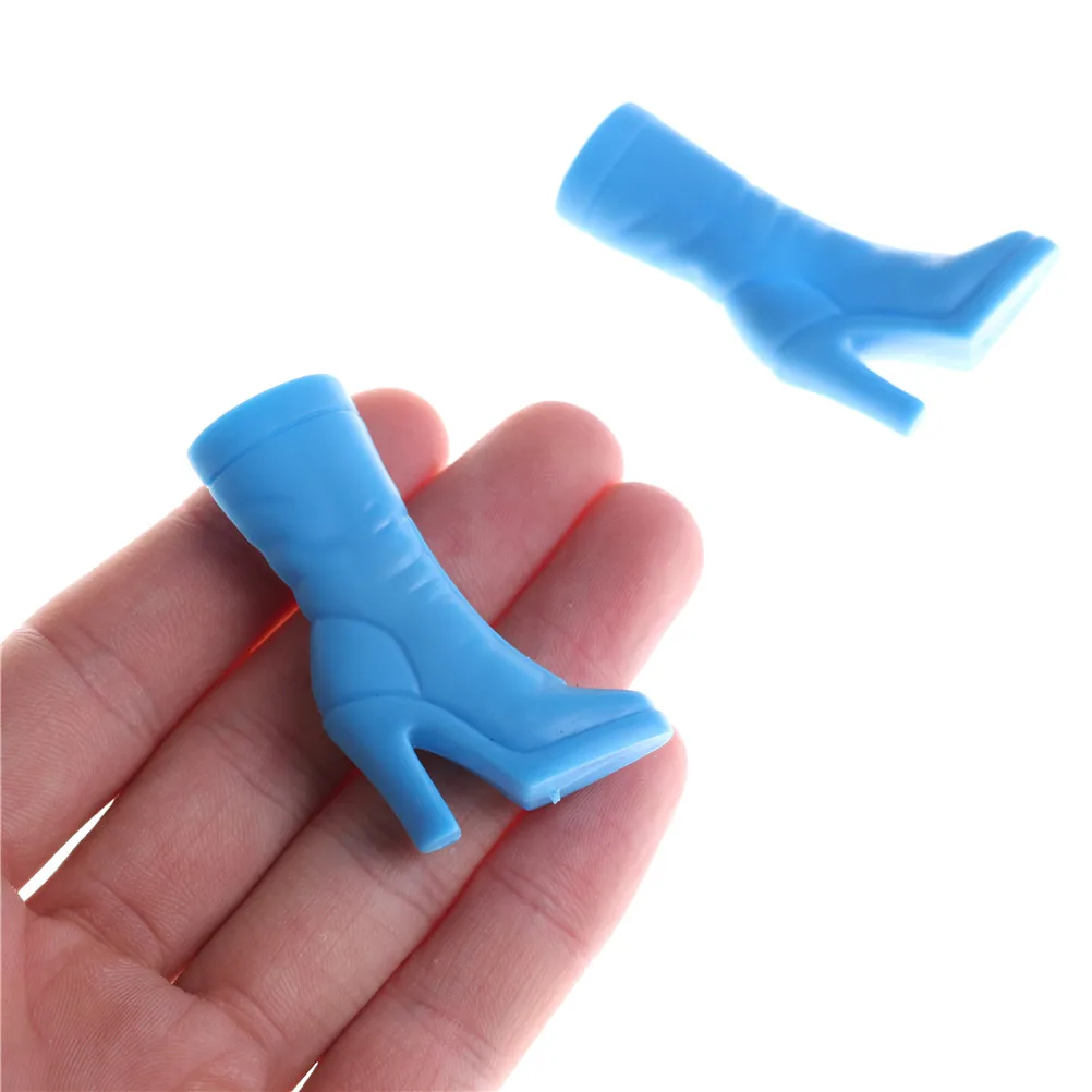 1 Pair Original White Doll Long High Heel Shoes For  For  Doll Accessories Play House Gifts