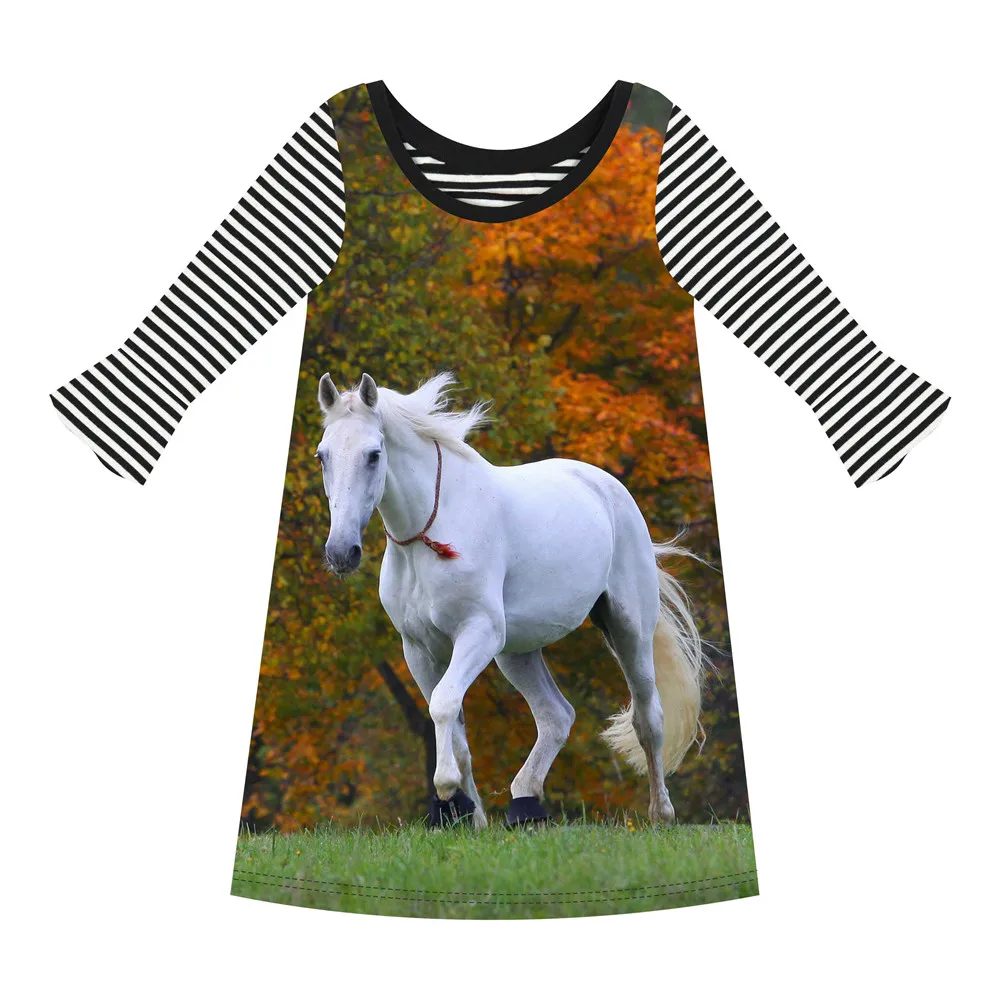 Kids Fashion The white horse Print Children Kids Clothes clothing
