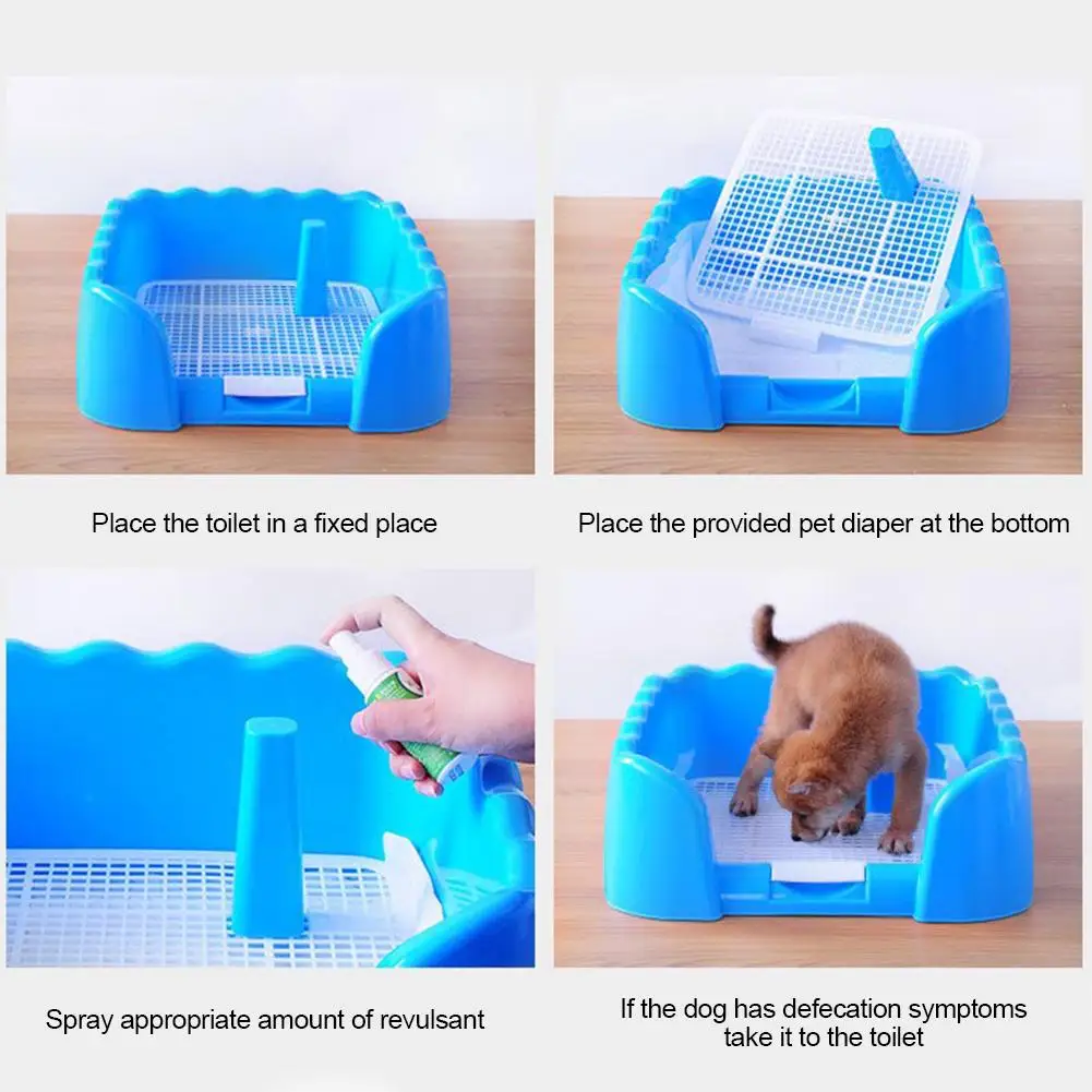 Портативный туалетный лоток для питомца собак, Тренировочный Коврик для щенков Loo, держатель с забором и мочалкой для собак, как для использования в помещении, так и на улице
