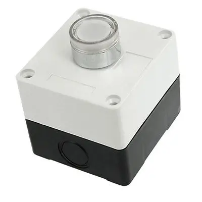

DC 12V White Signal Light Lamp Momentary Push Button Switch Station Non Lock NO