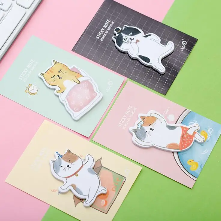 

I'm A Lazy Cat Memo Pad Sticky Notes Escolar Papelaria School Supply Bookmark Label