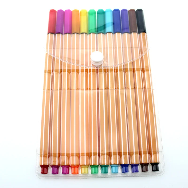 

YDNZC Marker Pen Fine Tip 0.4mm Slim Plastic Fineliner Hook Line Pen For Sketch Painting Drawing School Art Supplies Liner
