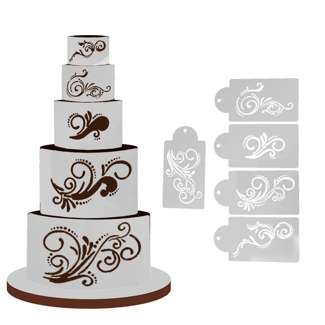 5pcs lot cake stencil mould plastic cookie mould spray stencils diy