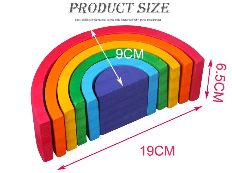 Новинка, красочные деревянные радужные блоки, деревянные игрушки, креативные деревянные строительные блоки, круглый набор, развивающие игрушки для детей