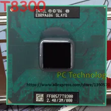 Intel core2 duo cpu original t8300, (3m cache, 2.40ghz, 800mhz fsb) processador de laptop dual-core, para chipset gm45 pm4 965