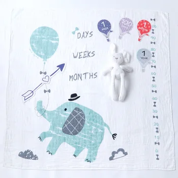 

Muslinlife Baby Blankets Newborn Cartoon Infant Swaddle Wrap Blanket Super Soft Muslin Baby Photography Props Milestone Blanket