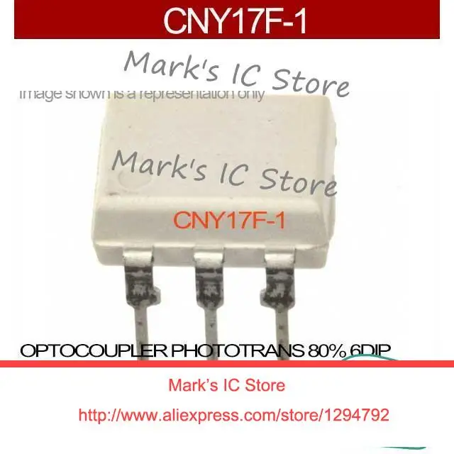 CNY17F 1 OPTOCOUPLER PHOTOTRANS 80 6DIP CNY17F Semiconductor Opto