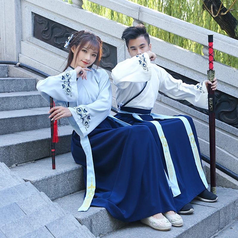 Женское и мужское классическое платье Hanfu классический рыцарский костюм