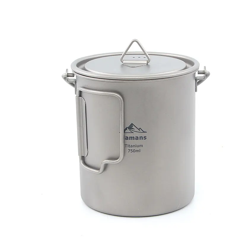 Hamanes HMS-POT-750 ultraligero 750 ml de titanio olla portátil de agua taza de Camping al aire libre de la cocina de Picnic