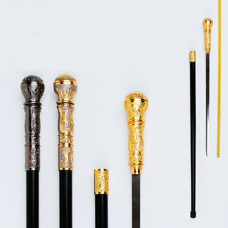 

sword cane Mountaineering stick self protection prop Stainless steel material 90cm long four color metal cane