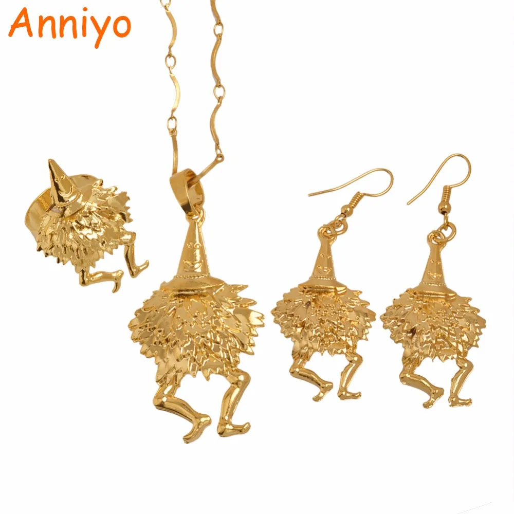 Anniyo Gold Color Bird Pendant Necklaces/Earrings/Resizable Ring,Papua New Guinea Jewellery PNG Style Gifts #085506R Anniyo Gold Color Bird Pendant Necklaces/Earrings/Resizable Ring,Papua New Guinea Jewellery PNG Style Gifts #085506R