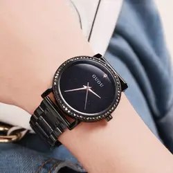 Для женщин со стразами Часы Элитный бренд GUOU женская обувь Для женщин часы Алмазный кристалл кварца Нержавеющая сталь часы Reloj Mujer