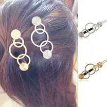 Минималистичная винтажная металлическая заколка для волос для женщин и девочек, спиральная поверхность, необычное кольцо, заколка для волос, креативная Геометрическая боковая заколка