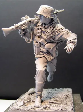 

1/16 Scale Unpainted Resin Figure Machine gunner in Normandy collection figure