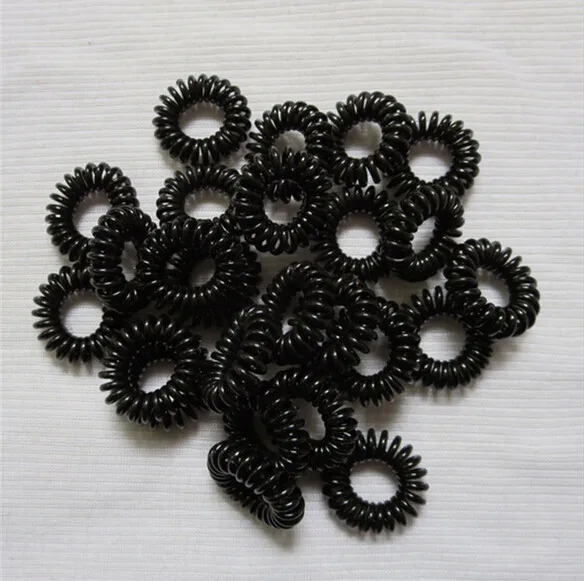 

HOT Black 5 Pcs Telephone Phone Cord Elastic Ponytail Holders Hair Ring Scrunchy For Girl Rubber Band Tie Styling Accessories