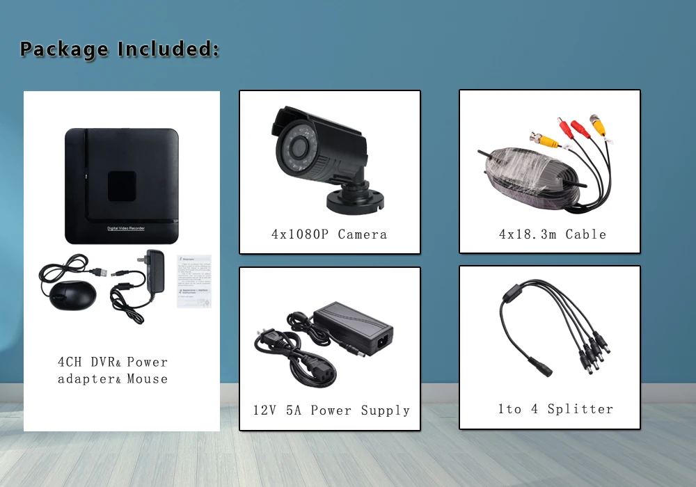 Hamrolte CCTV Системы 4CH 1080N DVR 4CH 1080 P 2,8 мм Широкий формат 1080 P пуля AHD Камера Системы xmeye удаленного доступа
