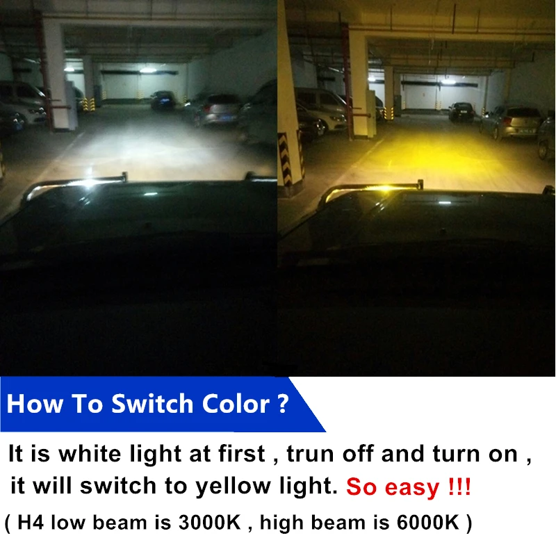 Yhkoms фар автомобиля H4 LED H7 светодиодные лампы 3000 К 6000 H1 H3 H8 H11 9005 HB3 9006 HB4 880 881 H27