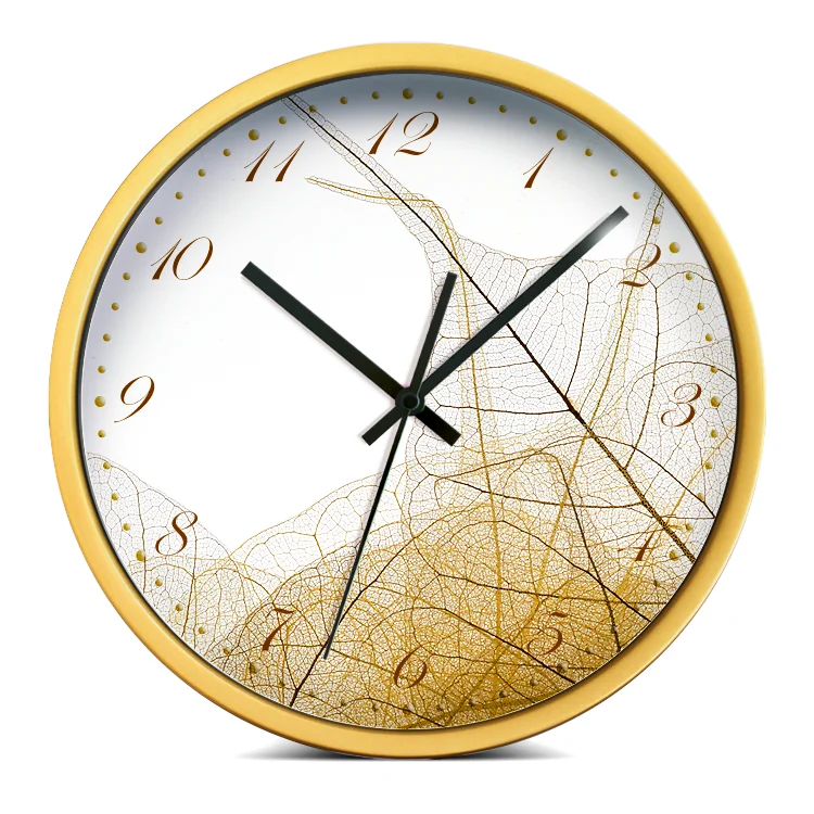 Gold living room wall clock personalized fashion mute wall clock and