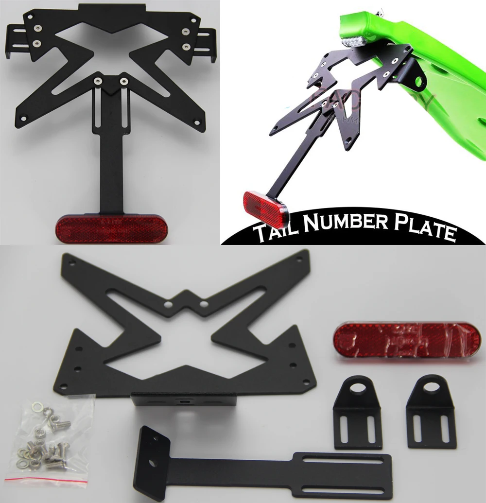 Hot Black Supermoto Number Licence Plate Bracket For Kawasaki Ninja 250