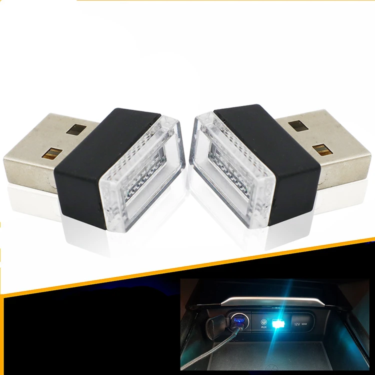 YSY Мини Автомобильный интерьер USB светодиодный атмосфера огни декоративные лампы аварийного освещения Универсальный PC Портативный Plug and Play белый