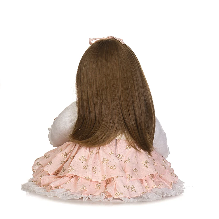 55 cm long hair silicone reborn baby doll dolls for children toys for girls 22 inch Toddler bebe ba