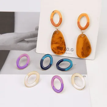 

Spring models two-tone handmade alloy women stud charms earrings diy jewelry pendant accessory