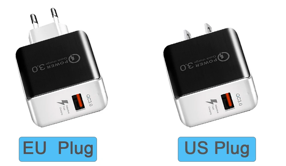 QC 3,0 18 Вт USB быстрая зарядка 3,0 5 в 3 а зарядное устройство для мобильного телефона зарядное устройство быстрое зарядное устройство ЕС США Разъем для iphone 7 8 Sumsung S8 S9 huawei