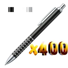 Лот 400 pcsCheap металлическая шариковая ручка, алюминиевый точечный захват, Бесплатный Лазерный гравированный логотип компании и текст, индивидуальные, промоакция подарок на праздник
