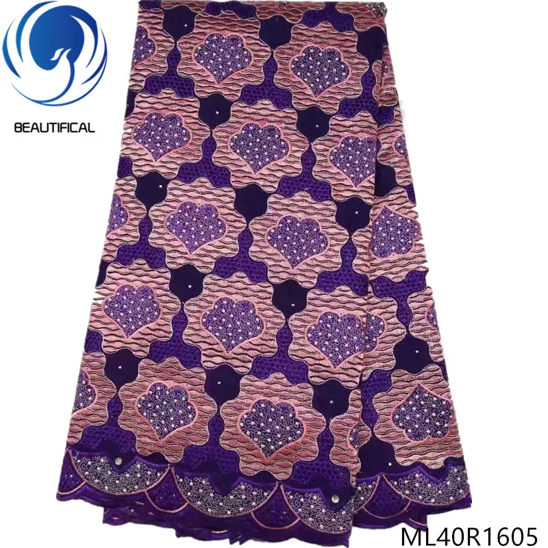 

BEAUTIFICAL nigeria cotton lace fast shipping latest laces swiss laces african 2019 arrival 5yards/lot for clothes ML40R16