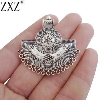 

ZXZ 5pcs Ethnic Boho Half Circle Chandelier Connectors Charms Pendants For Necklace Jewelry Making Findings