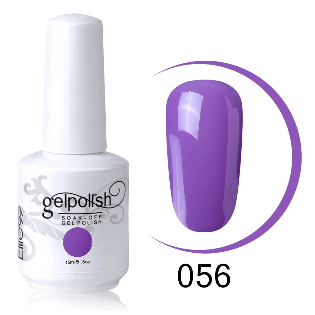 Elite99 15 мл фиолетовый цвет серии гель лак для ногтей замочить от УФ гель покрытые лаком ногти геллак Полупостоянный Гибридный Гель-лак для нейл-арта - Цвет: 056
