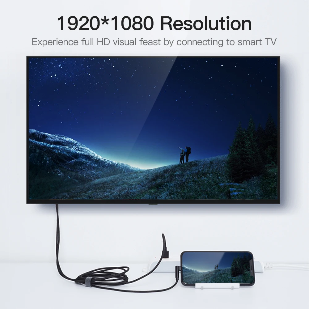 Кабель Vention 8 Pin HDMI для iPhone 6 7 X iPad смартфонов iOS адаптер 1080P конвертер USB ТВ HDTV|Кабели