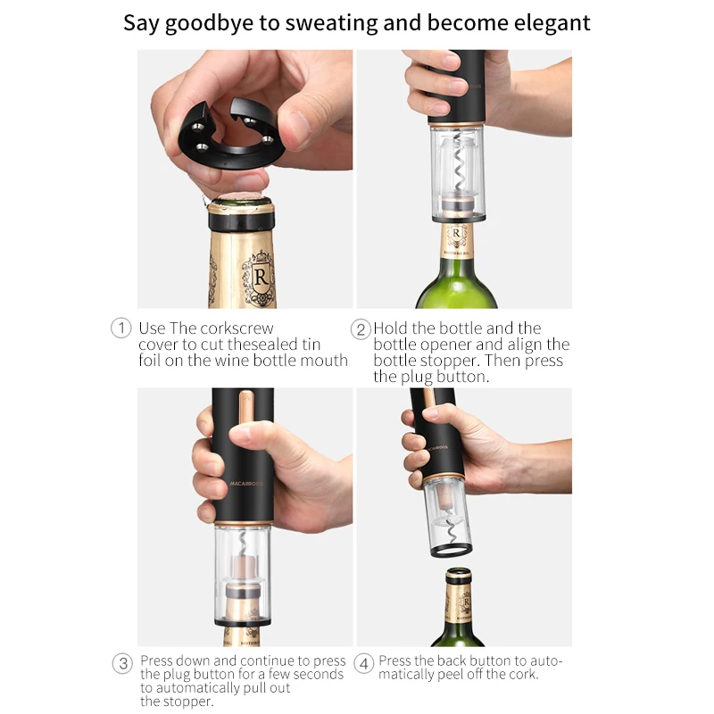 Macairoos Высококачественная креативная винная электрическая открывалка прочная и удобная 6 секунд и открывающаяся бутылка