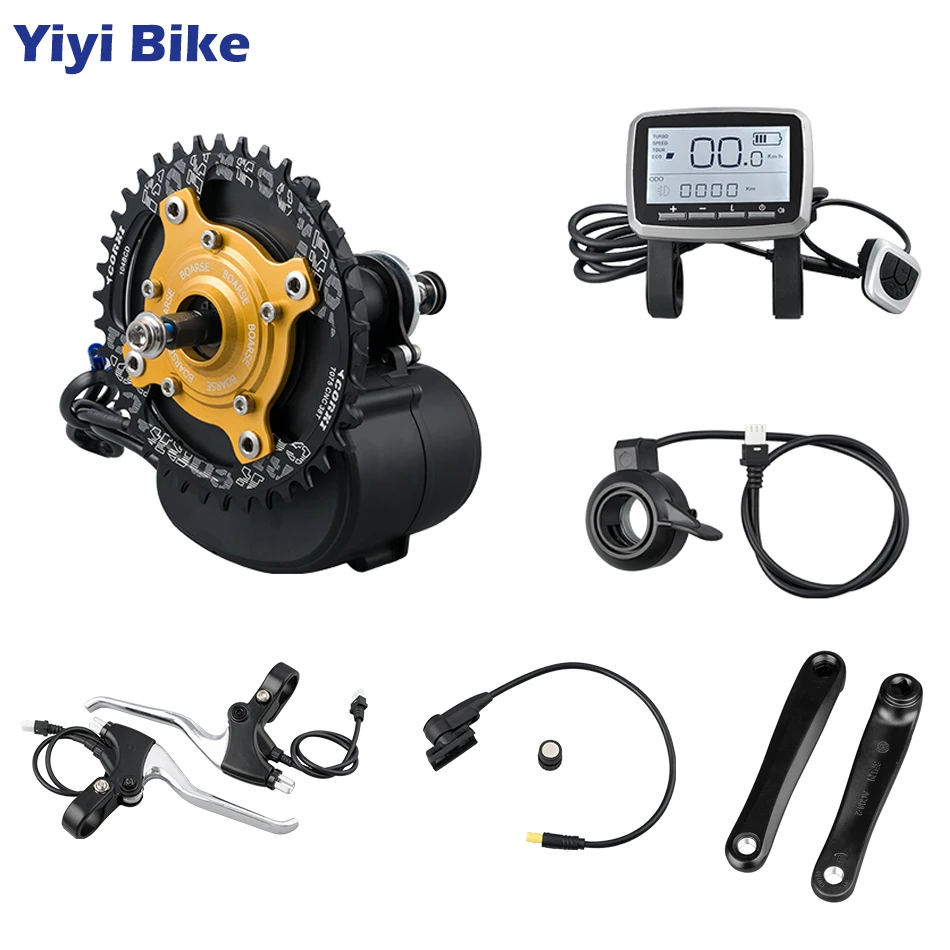 Tongsheng TSDZ2 Mid Drive Мотор 36 в 48 250 Вт 350 500 комплект для переоборудования электрического