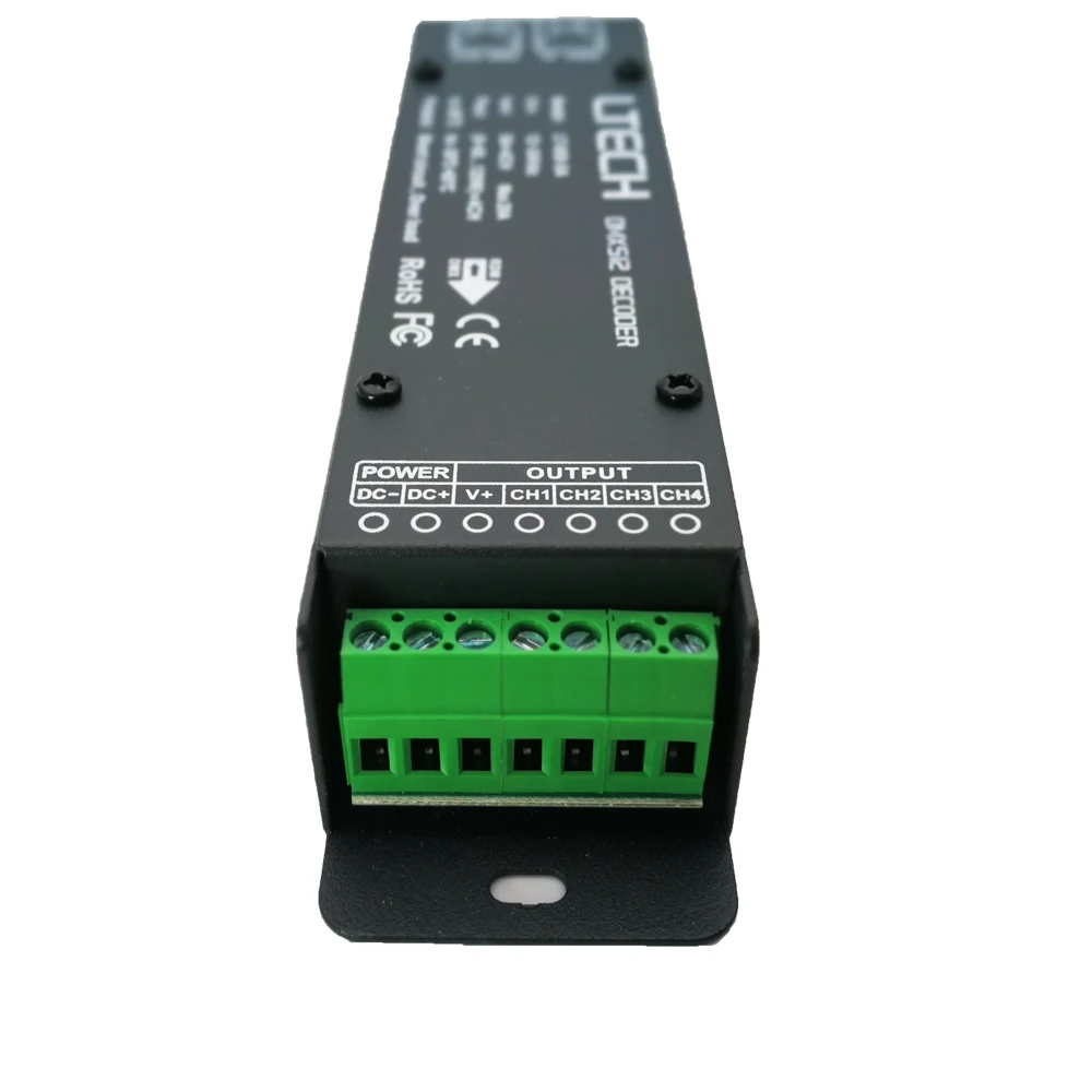 LT-858-5A DMX декодер 4CH CV RGBW полосы использования; DC12-24V в 5A* 4CH Max 20A RJ45 выход 0- яркость различные изменения